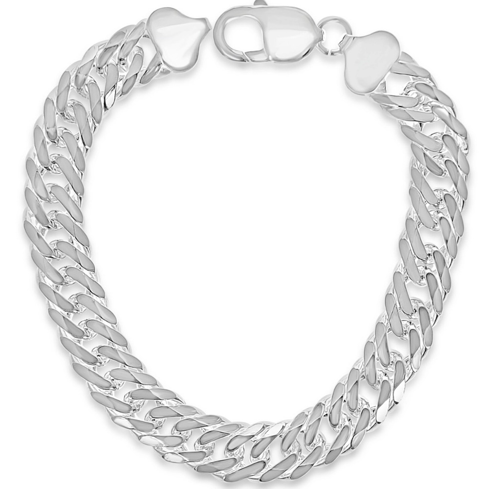Elegant Diamond Cut Silver Chain Bracelet
